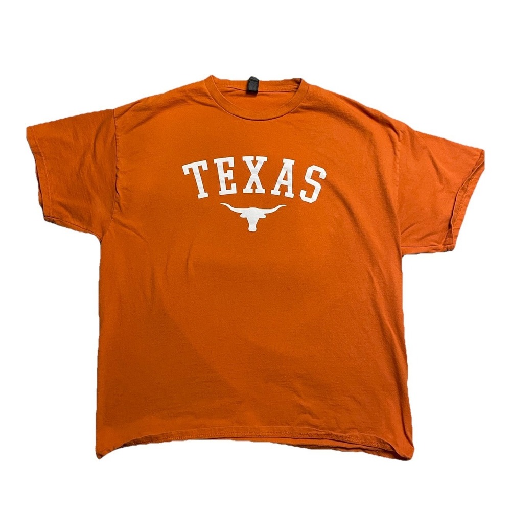 Burnt Orange Texas Longhorns NCAA College Screen Cotton T-shirt Adult XL